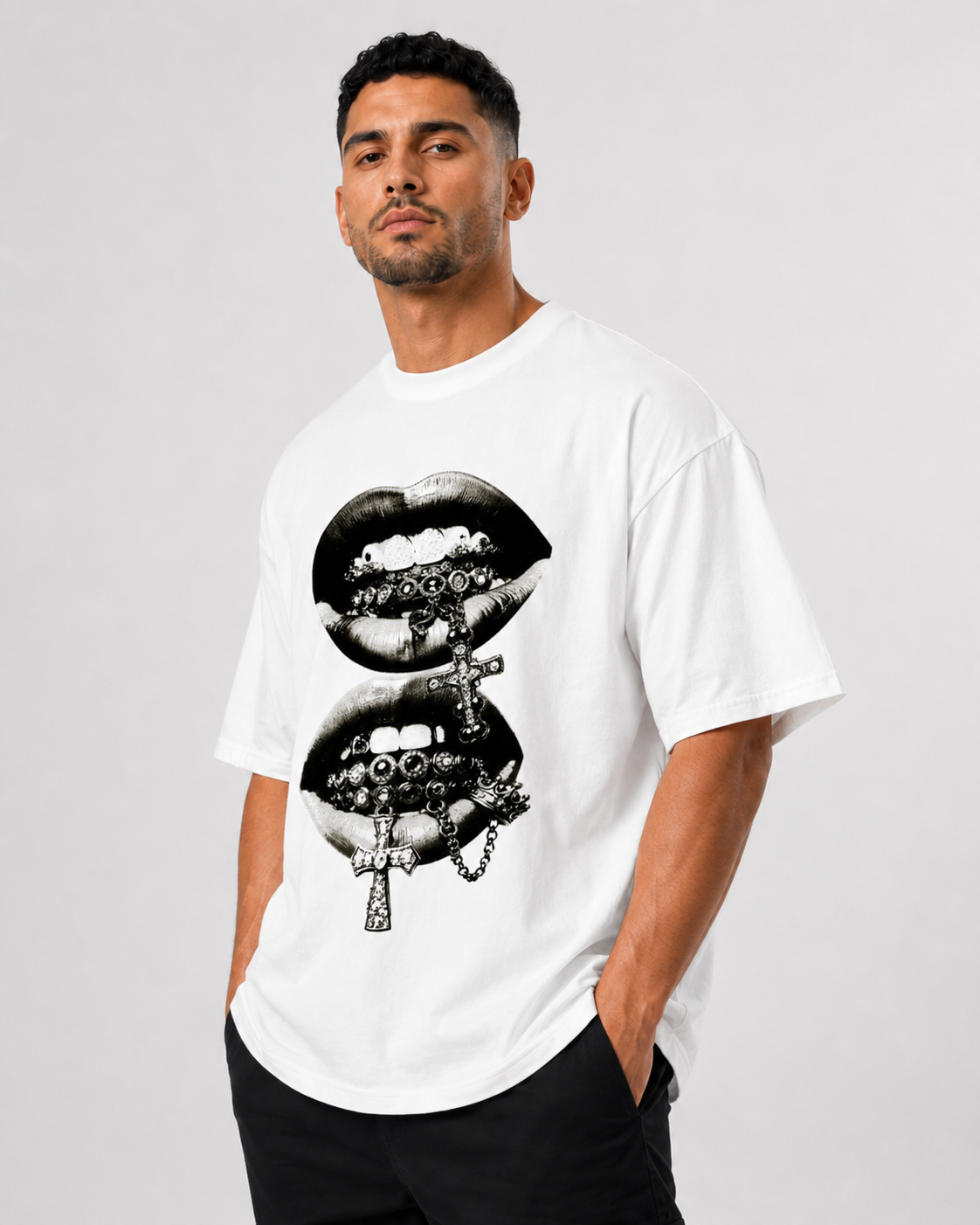Camiseta Oversize Gothic Lips