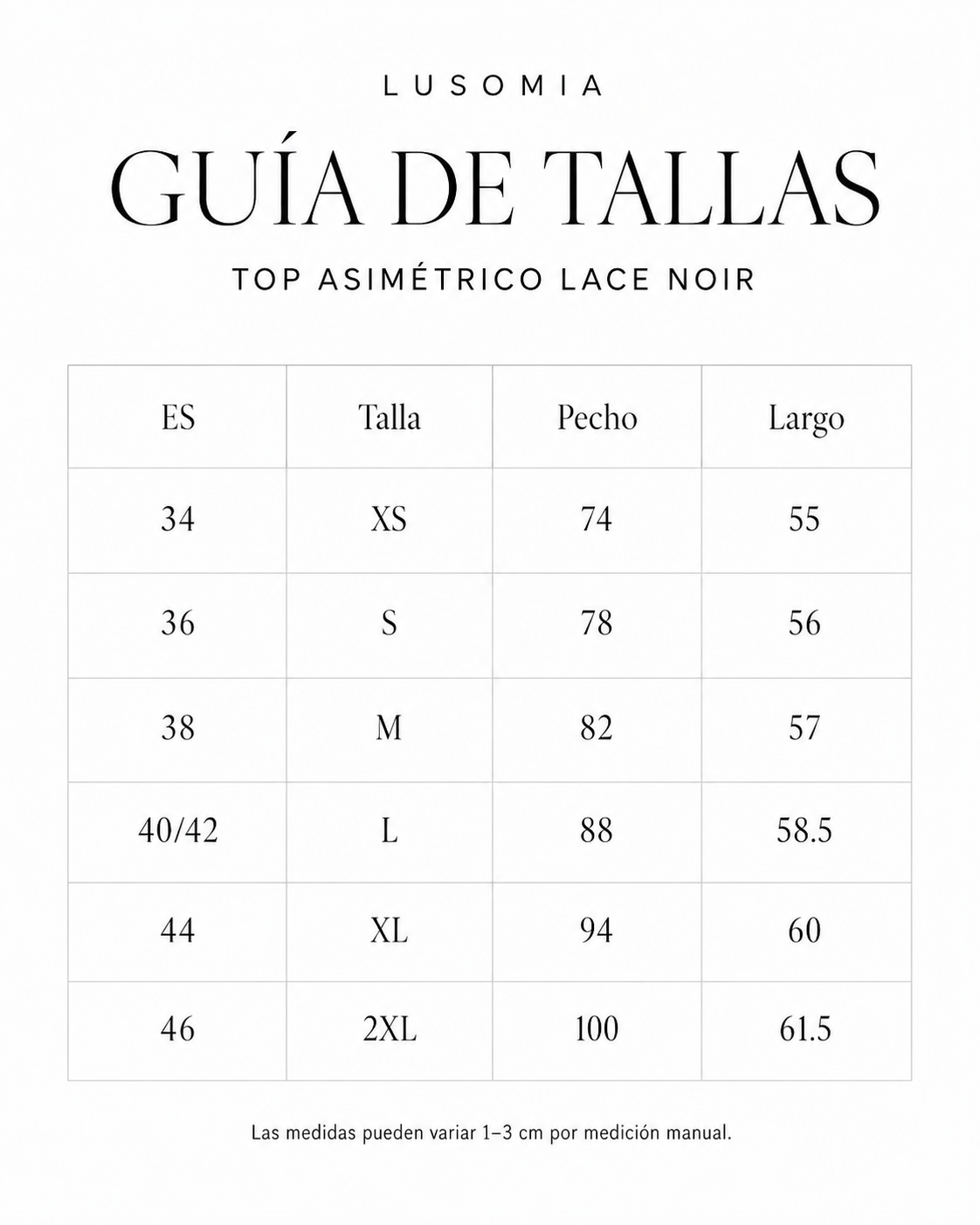 Top Asimétrico Lace Noir