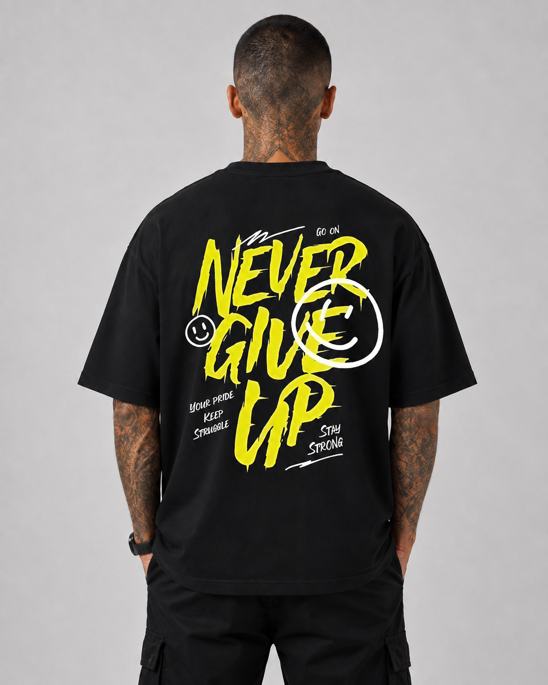 Never Give Up Oversize Tee