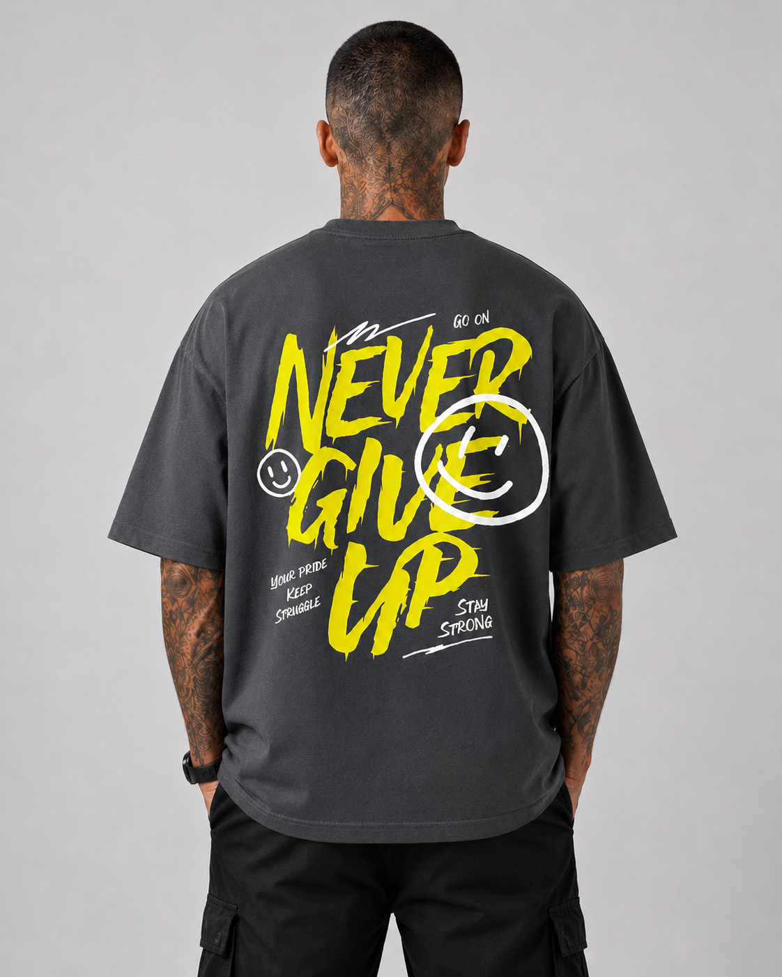 Never Give Up Oversize Tee