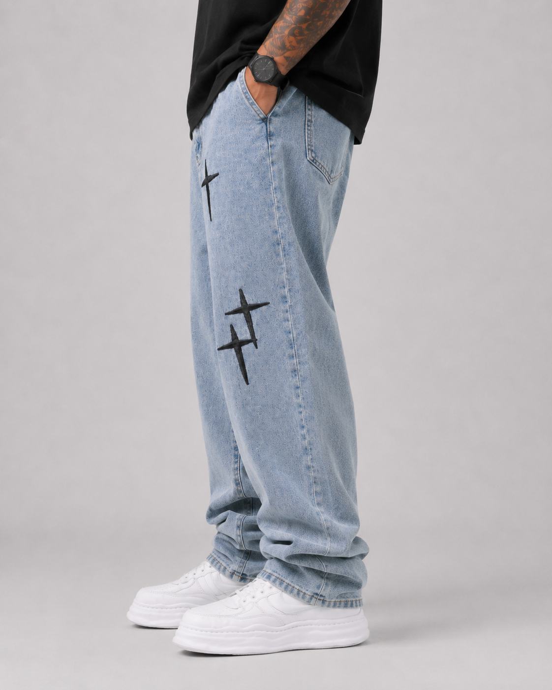 Crossline Baggy Jeans