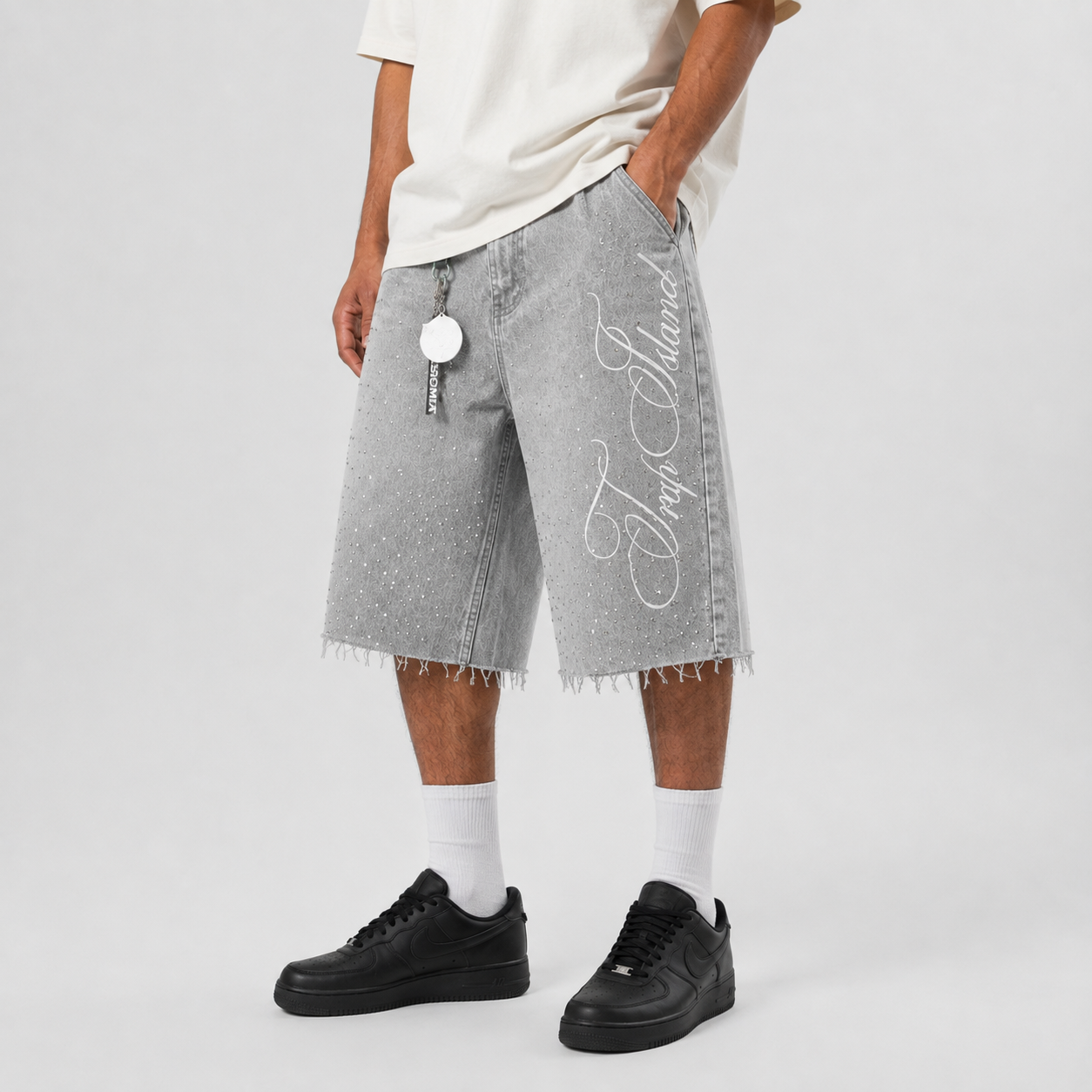 Script Fade Denim Shorts