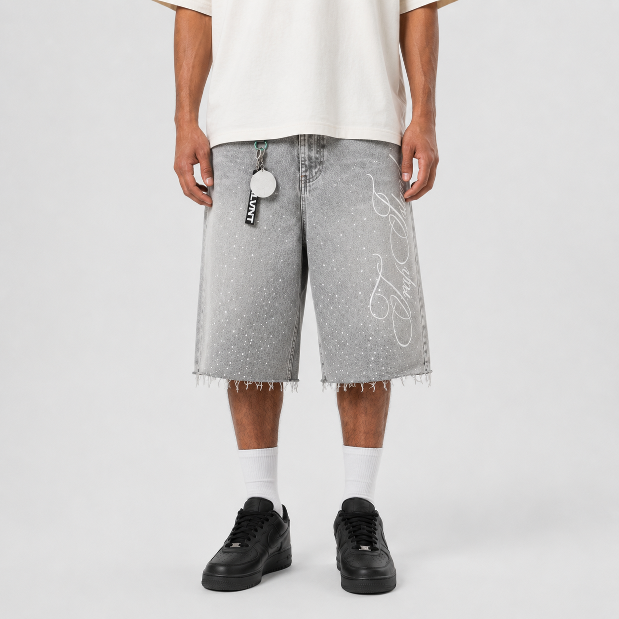Script Fade Denim Shorts