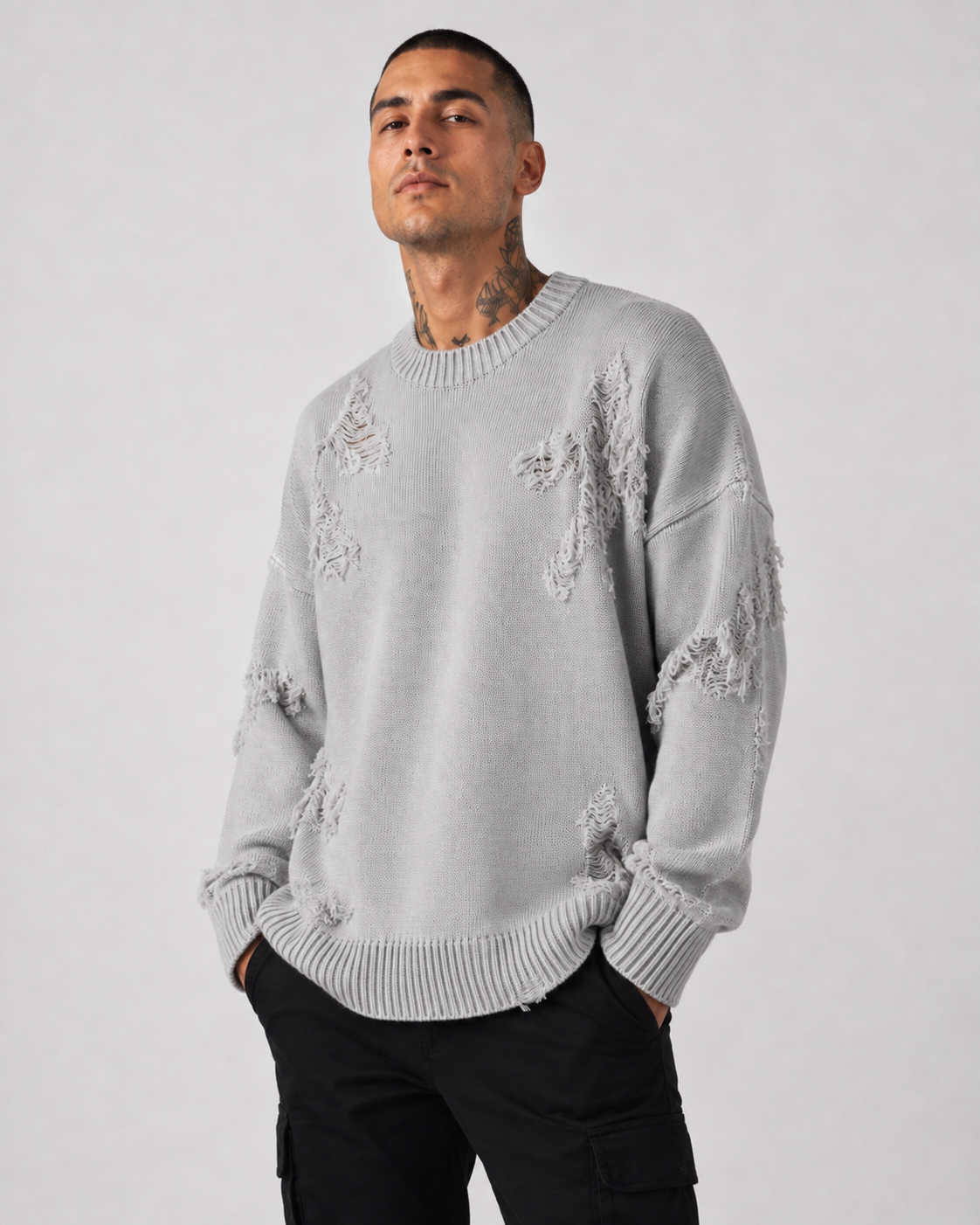 Distressed Knit Sweater