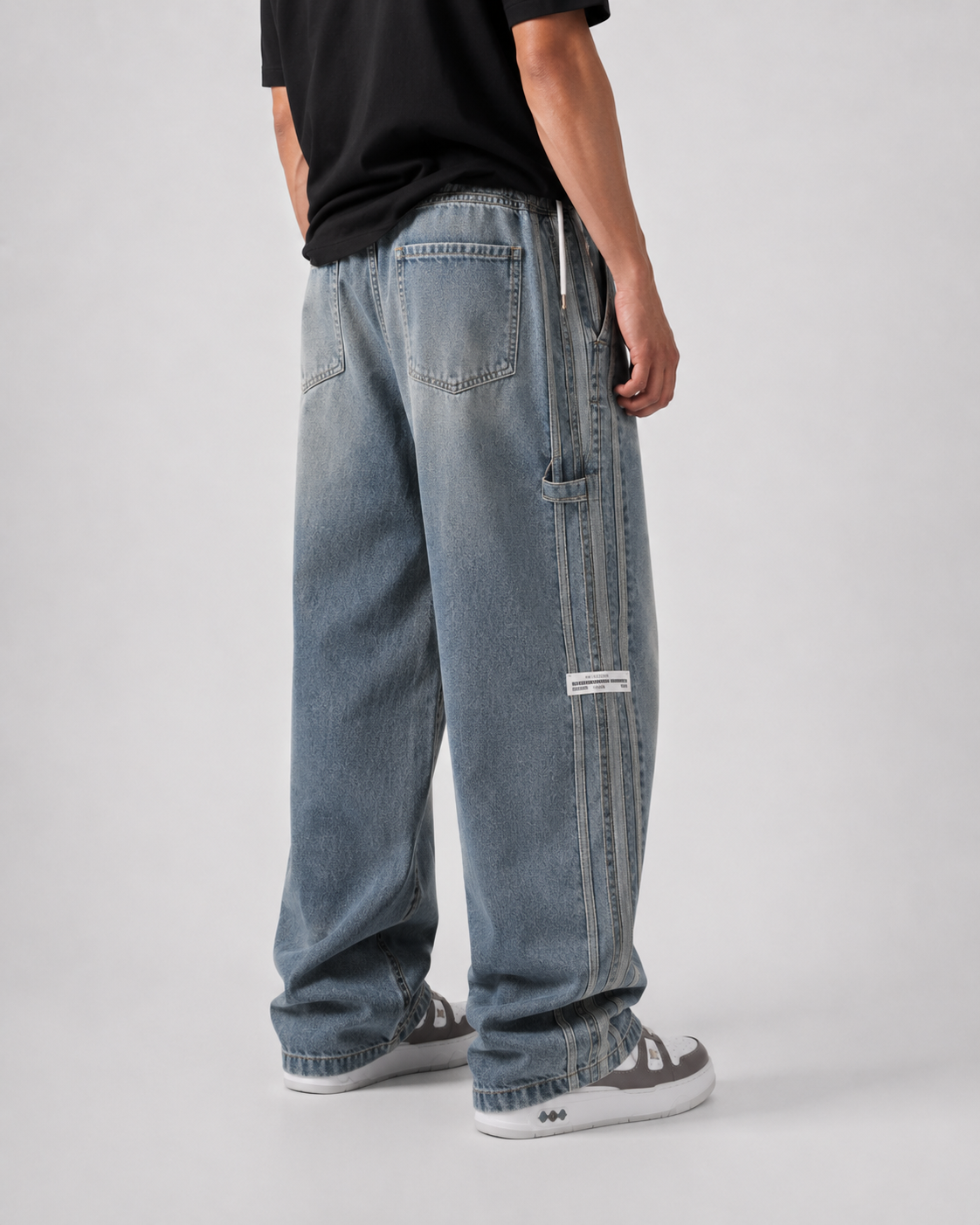 Jeans Baggy Washed Stripe