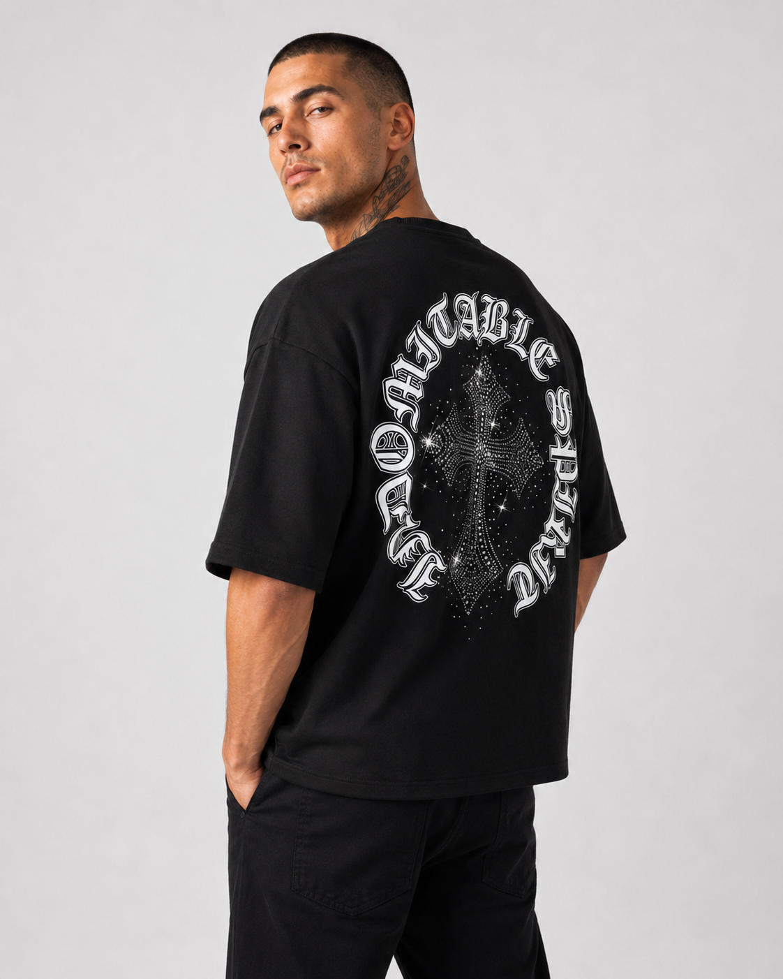 Camiseta Oversize Gothic Cross