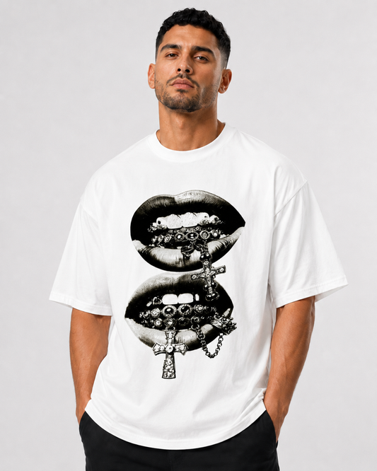 Camiseta Oversize Gothic Lips