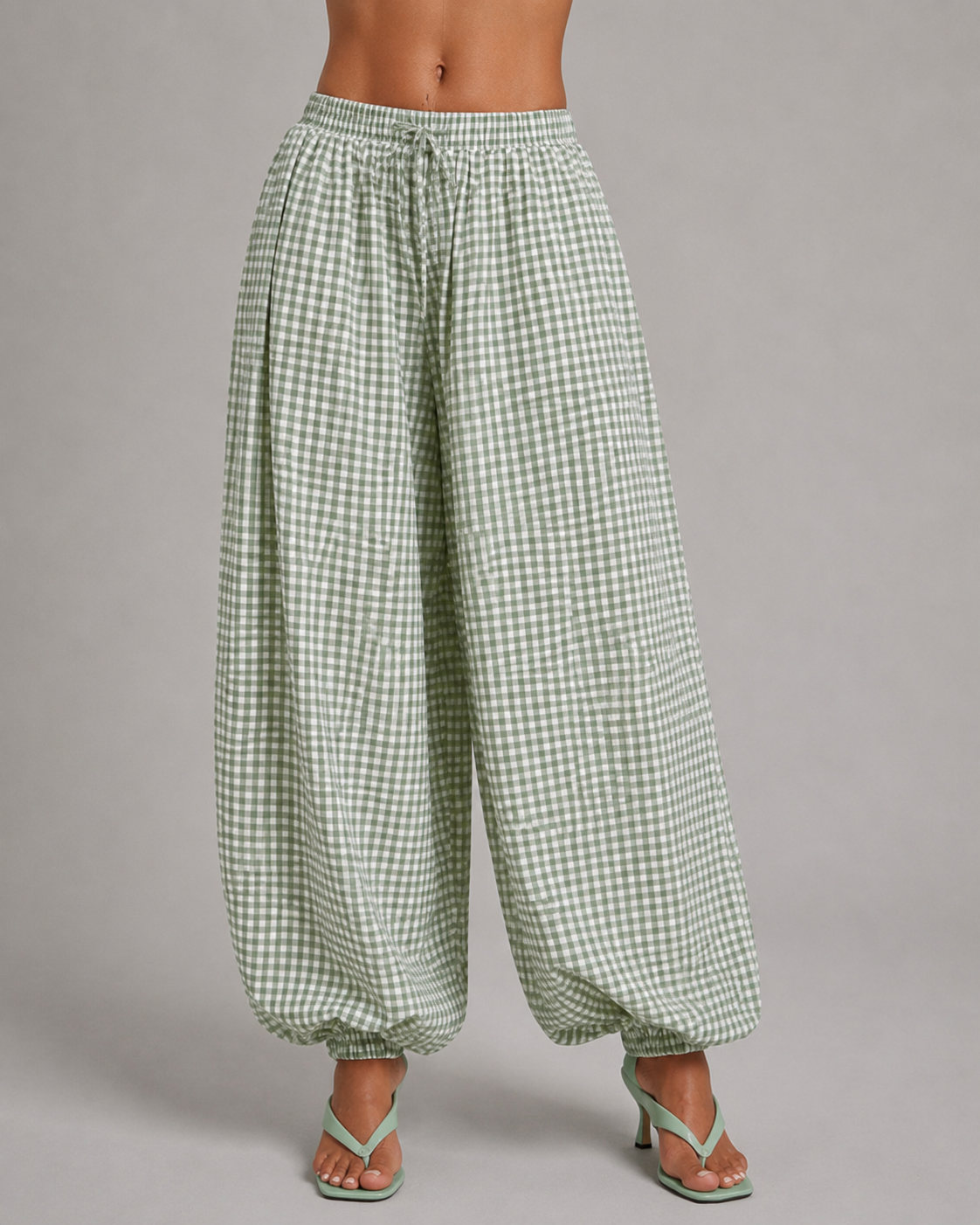 Pantalón Balloon Vichy Sage