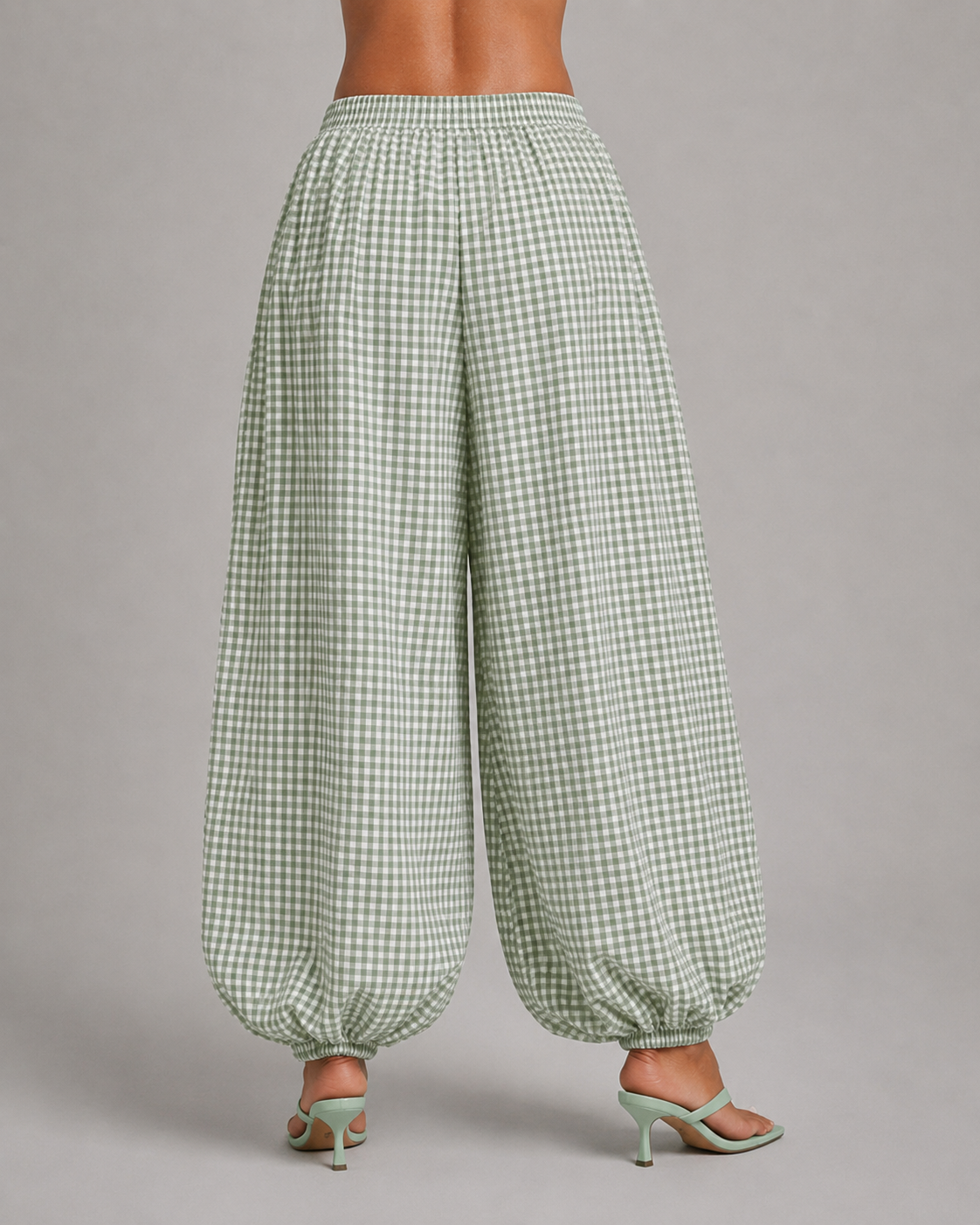 Pantalón Balloon Vichy Sage