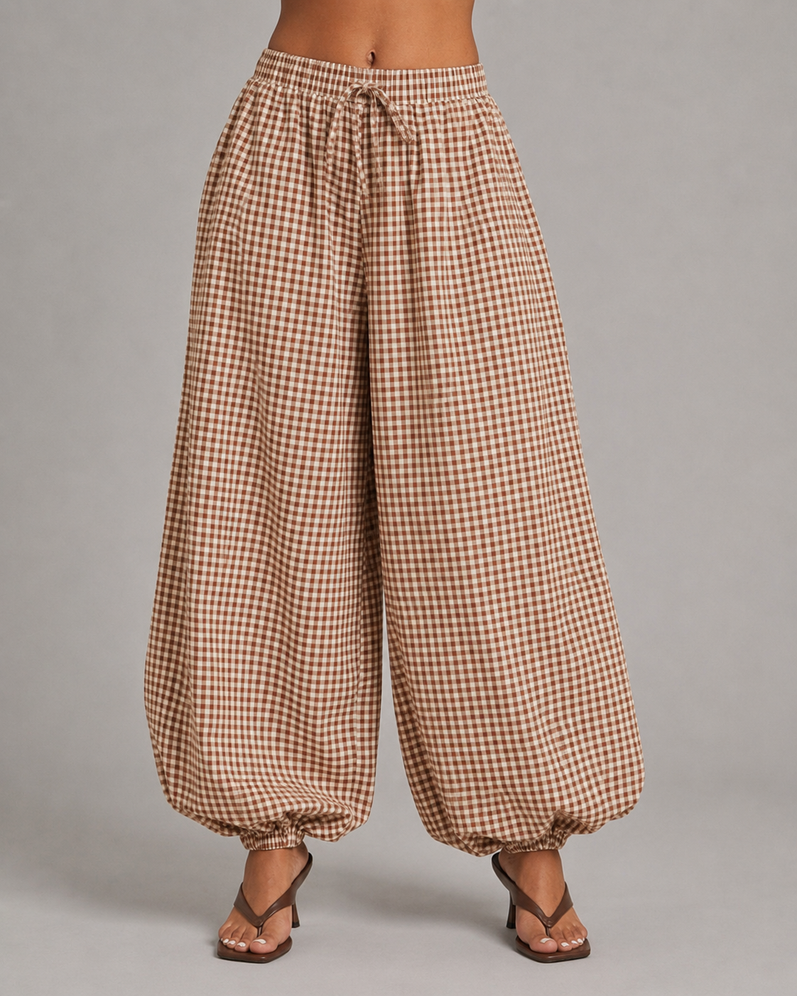 Pantalón Balloon Vichy Sage