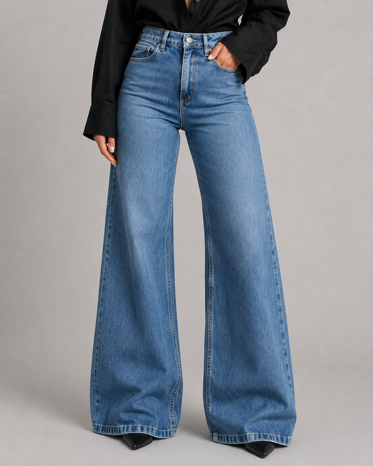 Jeans Wide Leg Denim Blue