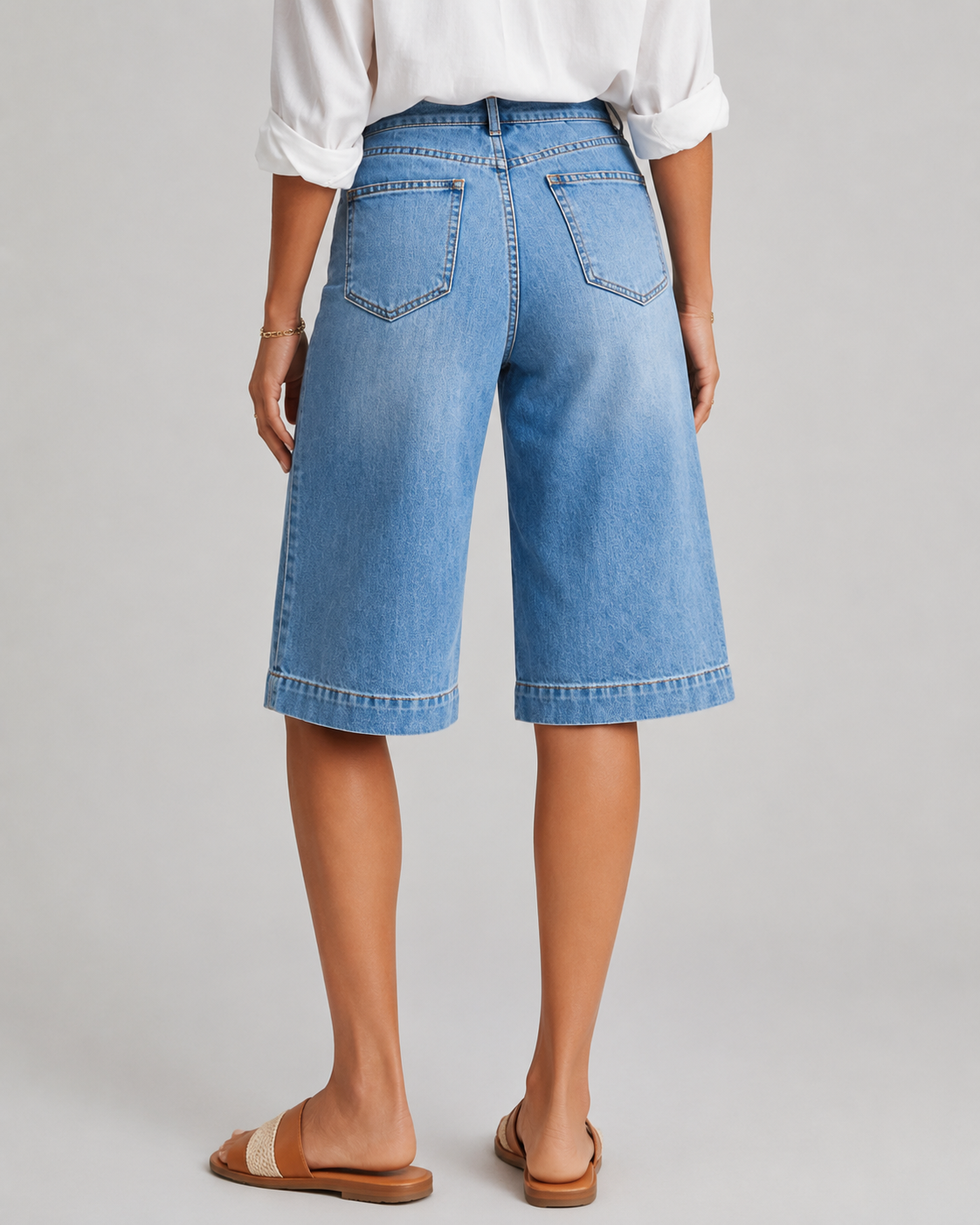 Bermuda Denim Wide Leg Light