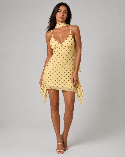 Vestido Polka Dot Scarf