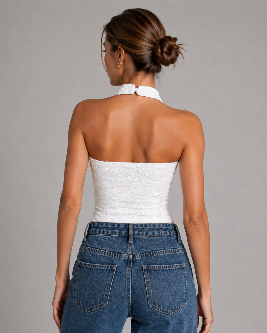 Lace Halter White