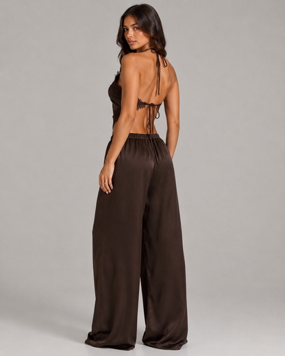 Conjunto Satin Lace Chocolate