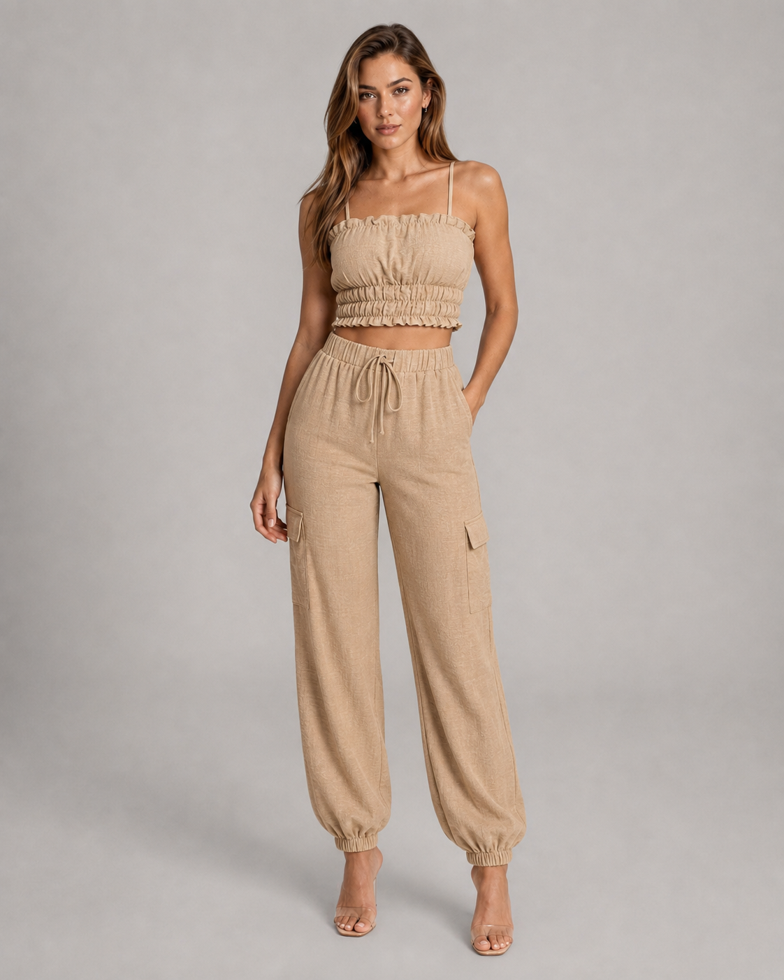 Conjunto Cargo Linen Beige